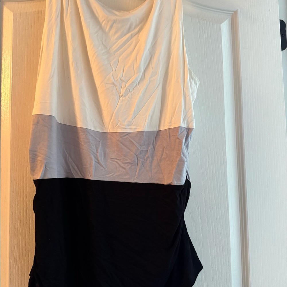 White House Black Market Sleeveless Tank Top White and Black